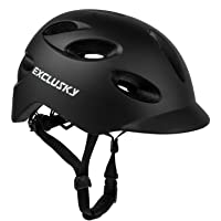 Exclusky Casco de bicicleta para adultos con luz de seguridad USB recargable para Urban Commuter certificado CE